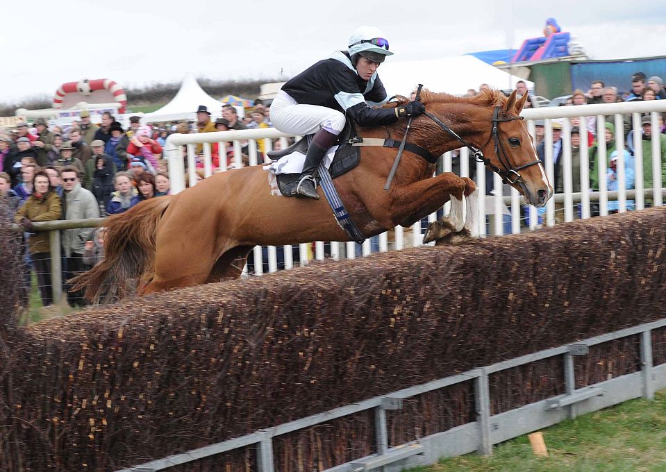 Action from the North Cotswold Hunt's annual point-to-point meeting at Paxford.